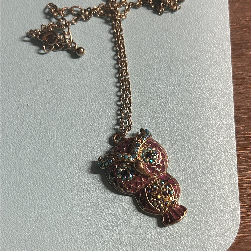 Multicolor Owl Pendant‎ Necklace